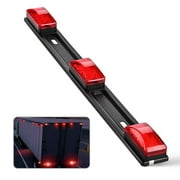 Nilight 1PC Red 9 Led ID Bar Marker Tail Black Stainless Steel Bracket for Truck Trailer Boat Identification Light